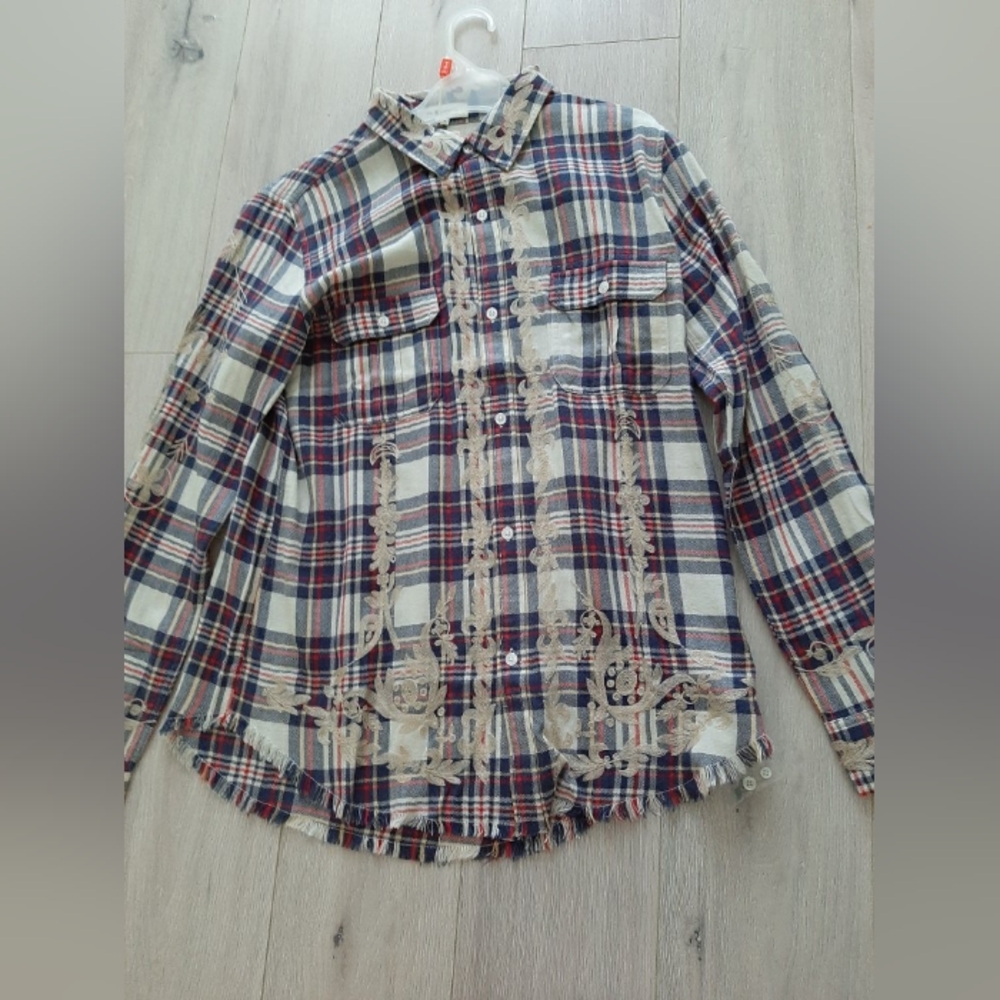 Embroidered  plaid shirt